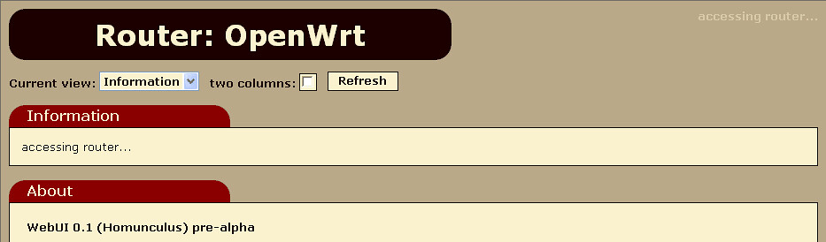 OpenWrt GUI screenshot