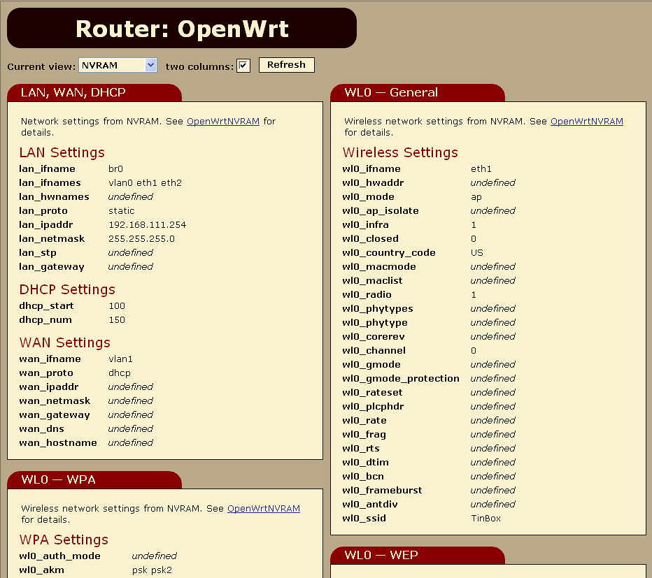 OpenWrt GUI screenshot