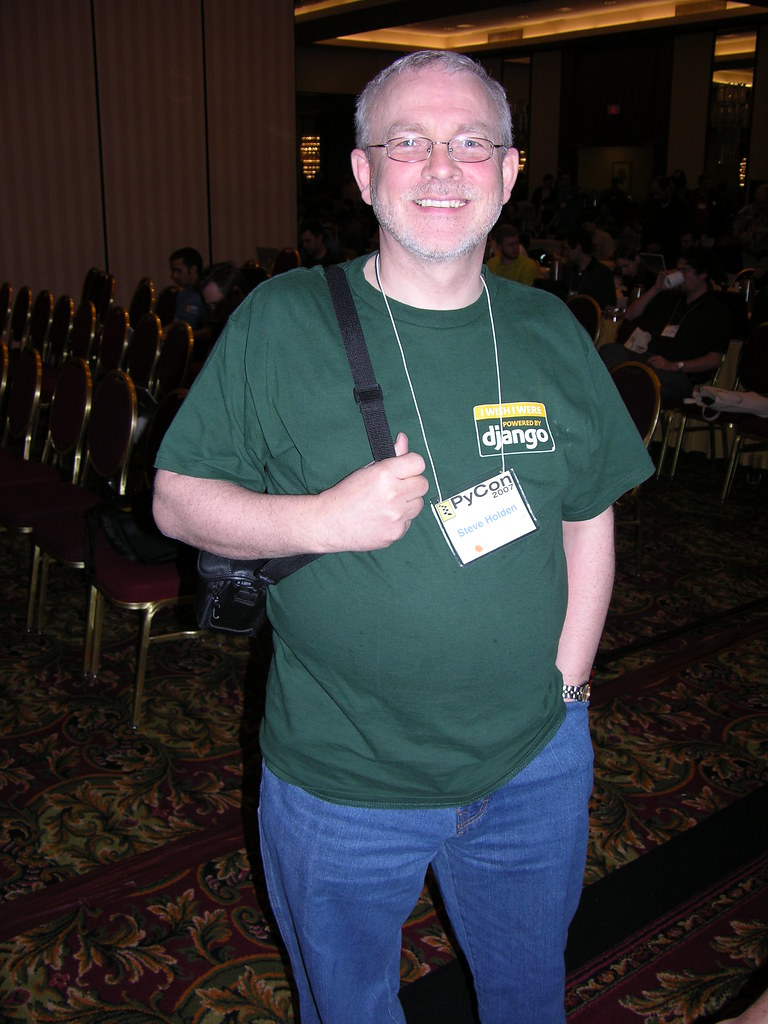 Steve Holden in Django t-shirt